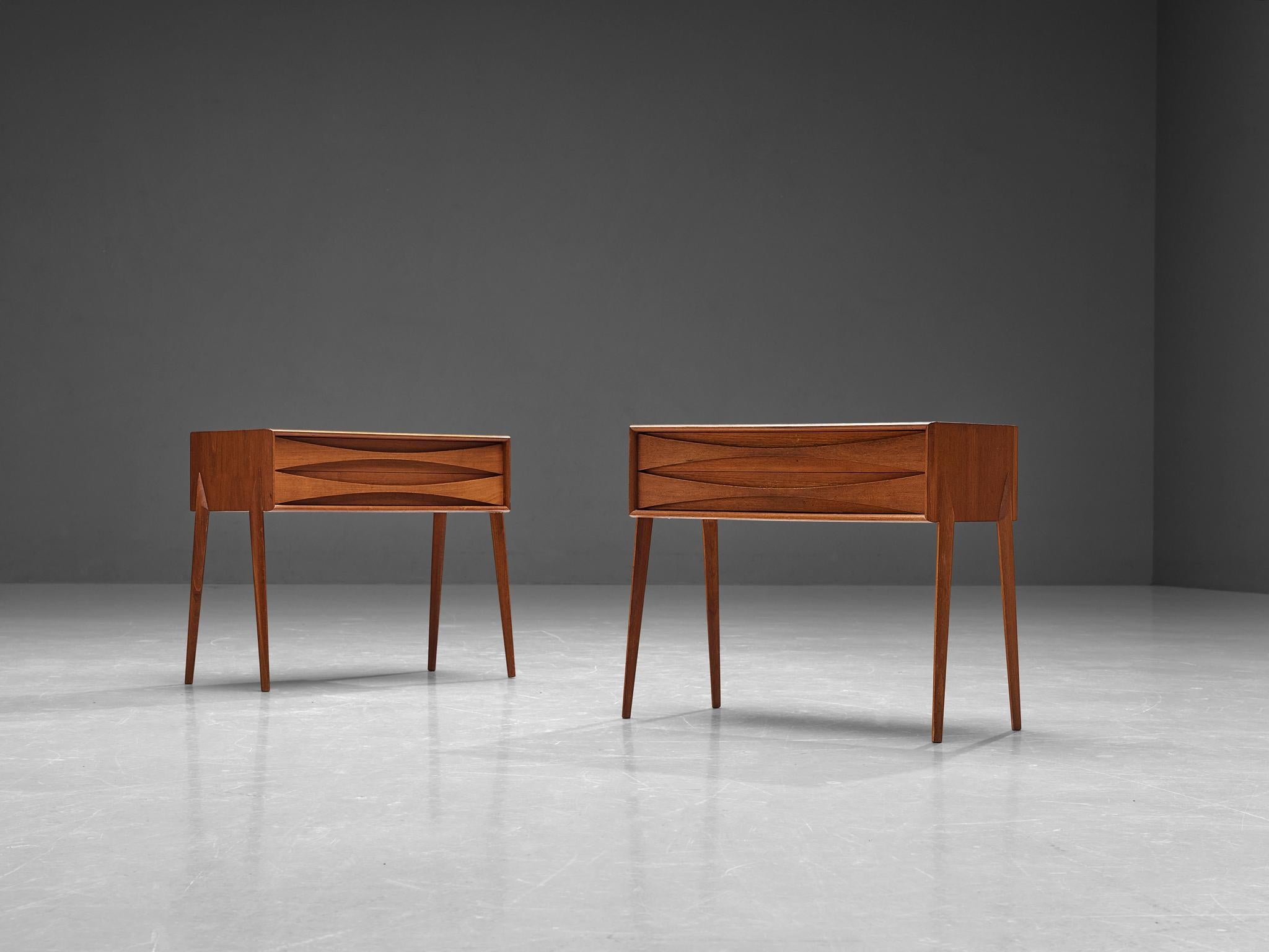 Rimbert Sandholt for Ateljé Glas & Trä Pair of Night Stands in Teak