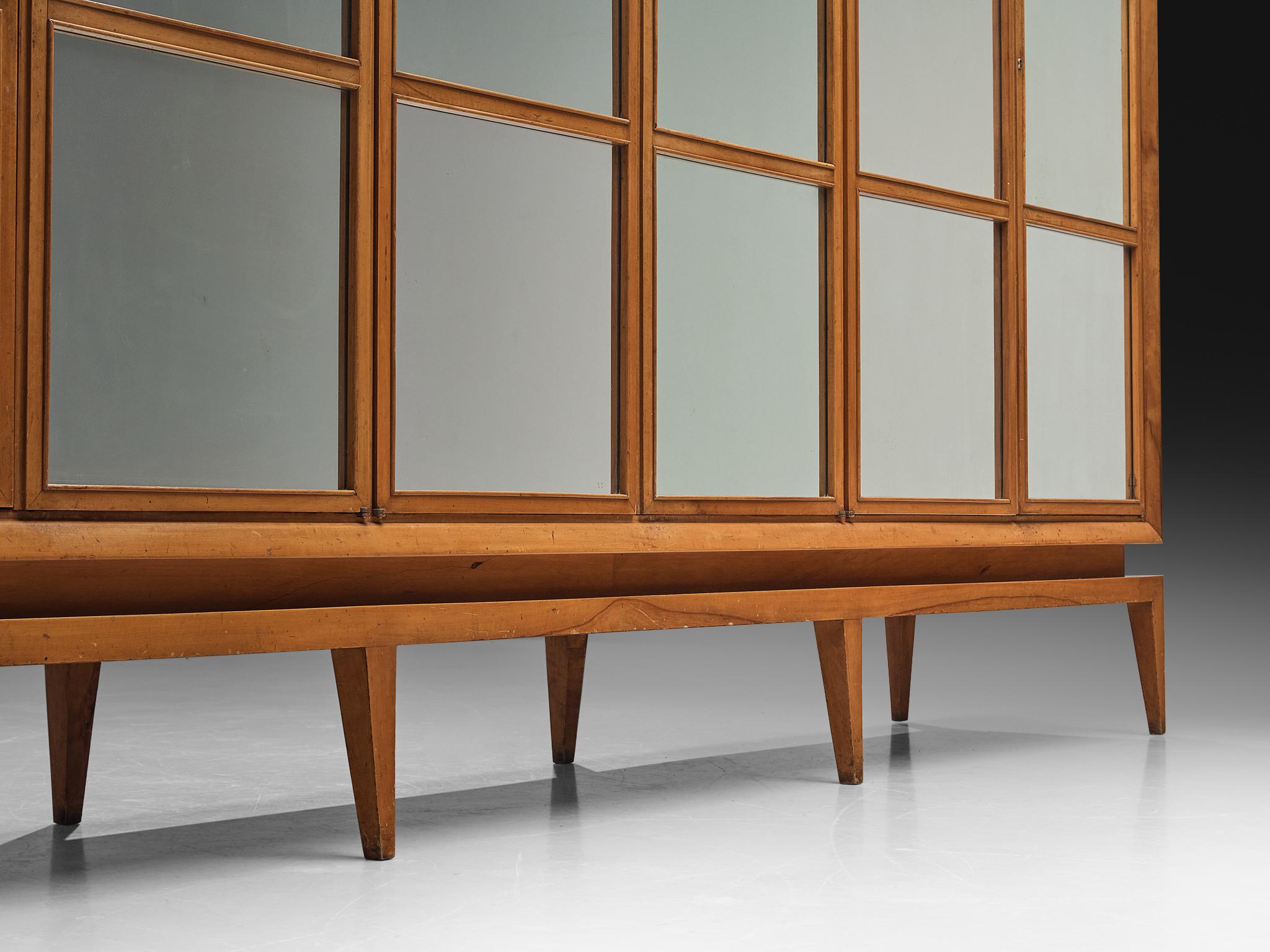 Guglielmo Ulrich Highboard in Walnut with Mirrored Door Panels