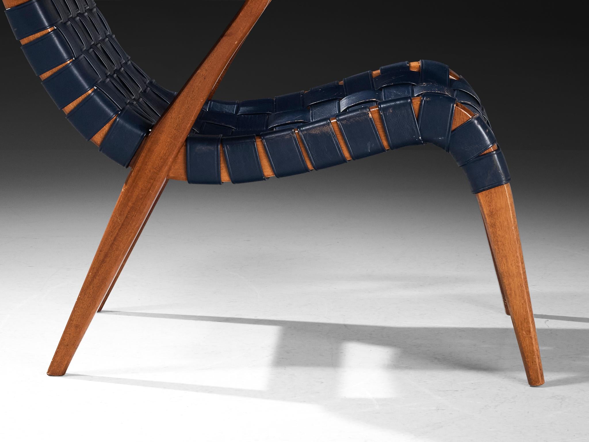 Axel Larsson for Svenska Möbelfabrikerna Lounge Chair in Leather and Teak