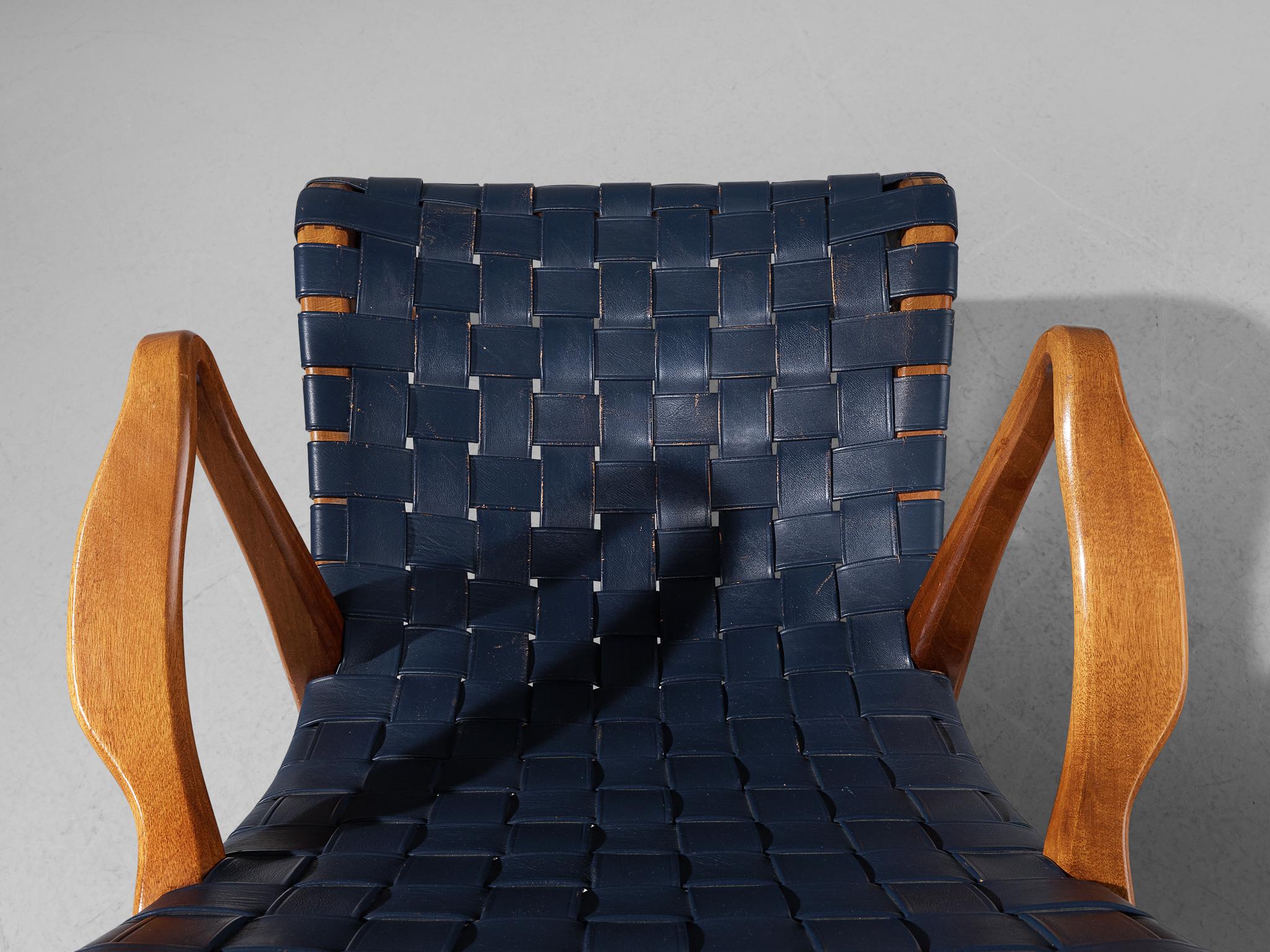 Axel Larsson for Svenska Möbelfabrikerna Lounge Chair in Leather and Teak