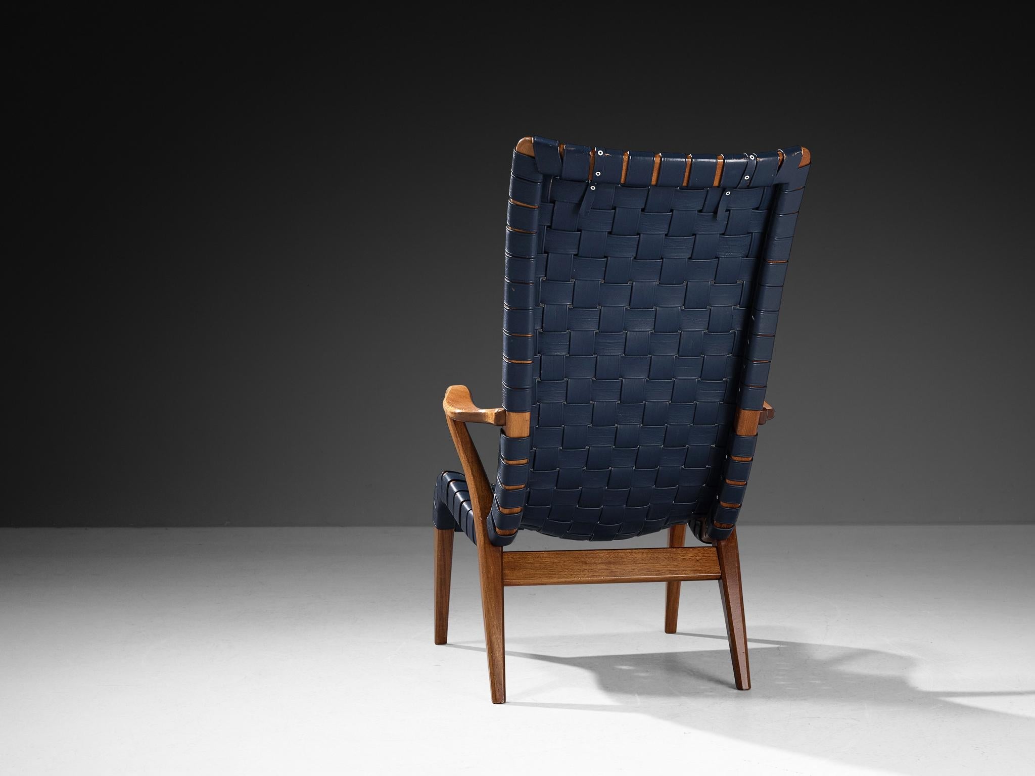 Axel Larsson for Svenska Möbelfabrikerna Lounge Chair in Leather and Teak