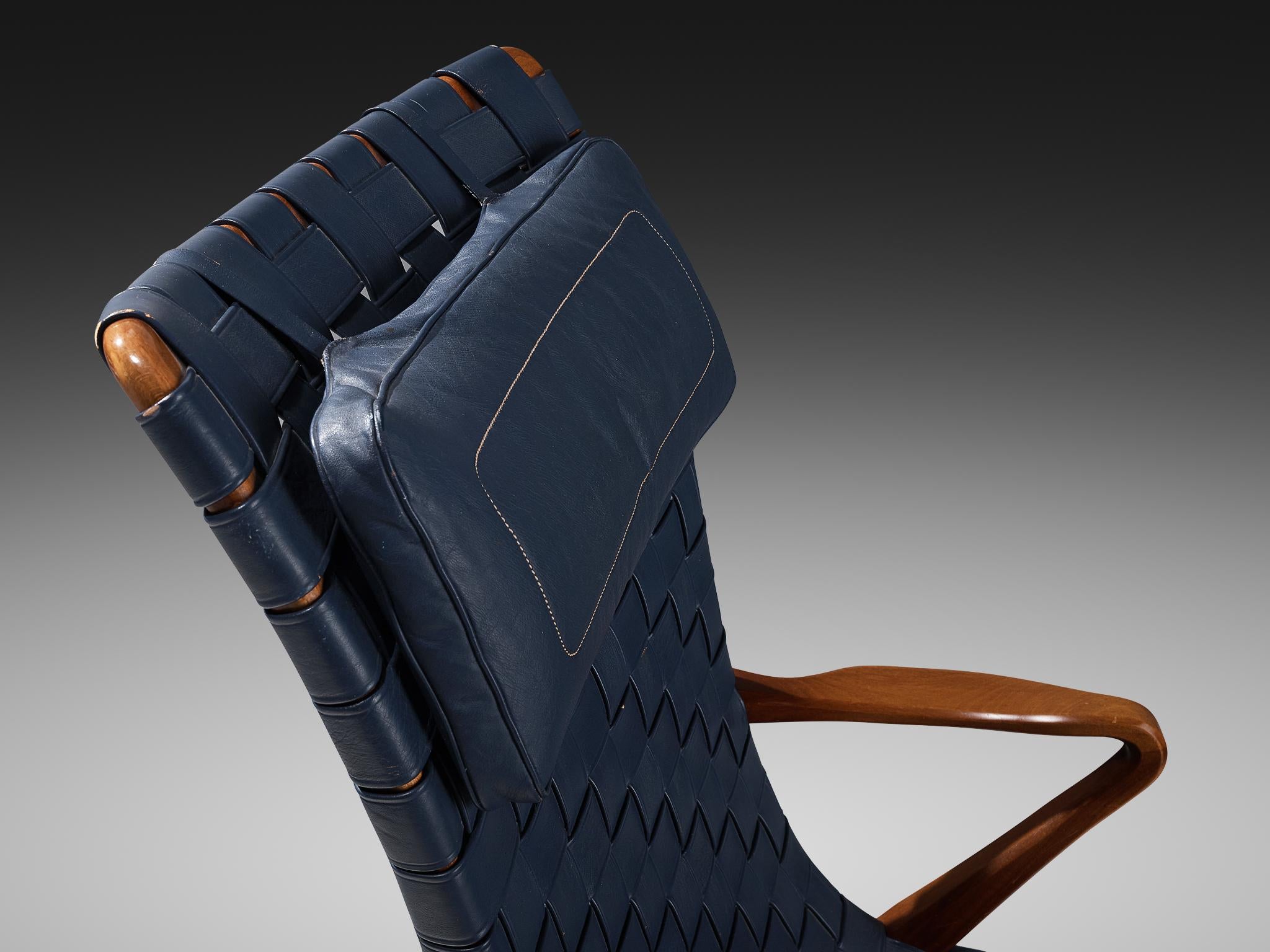 Axel Larsson for Svenska Möbelfabrikerna Lounge Chair in Leather and Teak