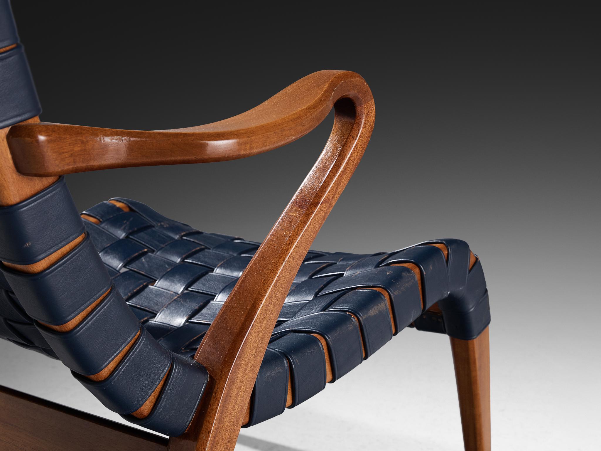 Axel Larsson for Svenska Möbelfabrikerna Lounge Chair in Leather and Teak