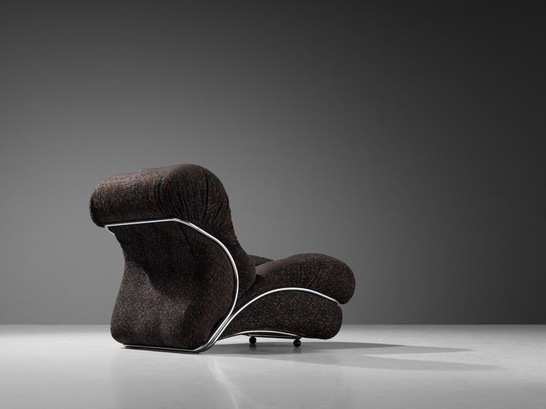 I.P.E. 'Corolla' Modular Lounge Chair in Geometric Brown Upholstery