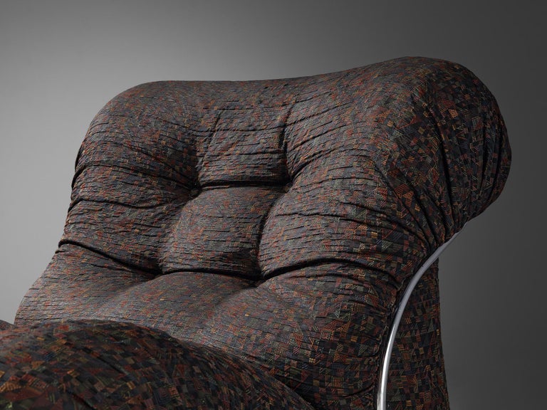 I.P.E. 'Corolla' Modular Lounge Chair in Geometric Brown Upholstery