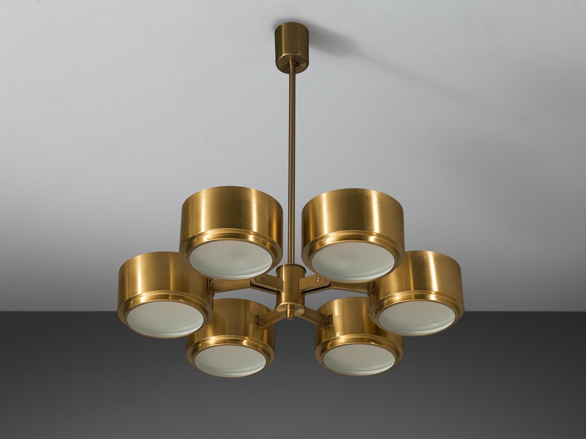 Hans-Agne Jakobsson Chandelier in Brass