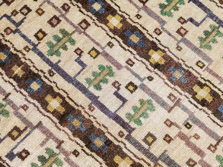 Märta Måås Fjetterström Handwoven Carpet ‘Blommande träd’ in Wool