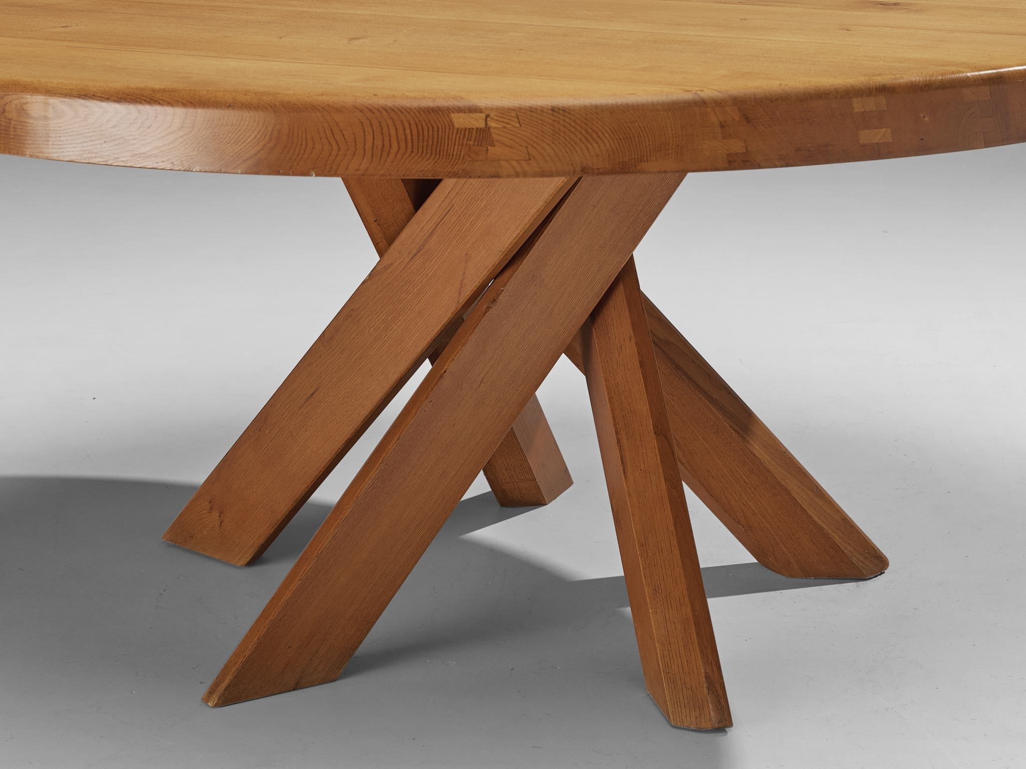 Early Pierre Chapo 'Sfax' T21E Dining Table in Solid Elm 160cm/62.99in.