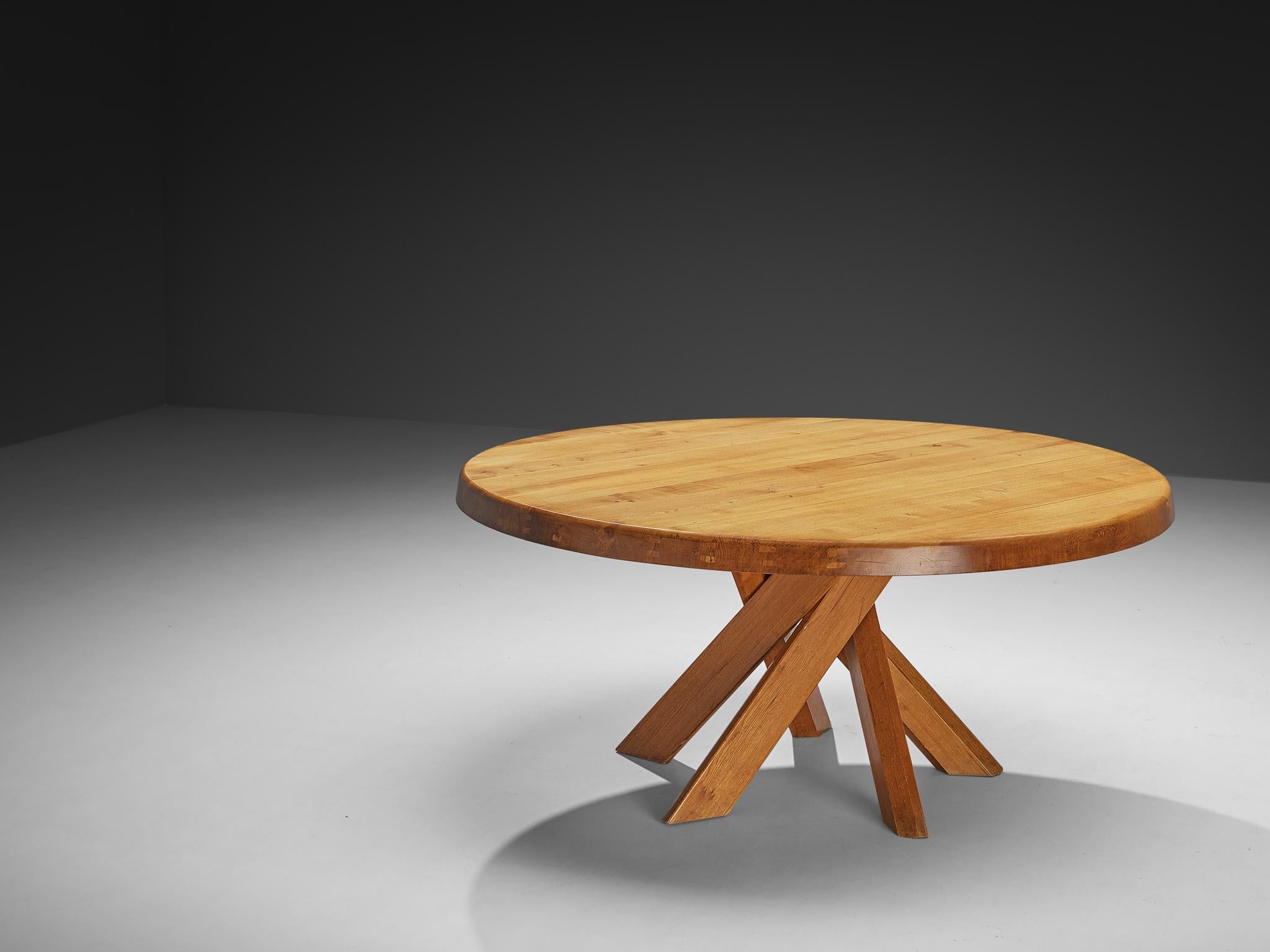 Early Pierre Chapo 'Sfax' T21E Dining Table in Solid Elm 160cm/62.99in.