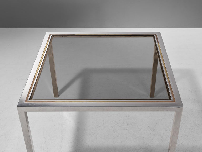 Eccentric Dining Table in Brass and Smoked Glass