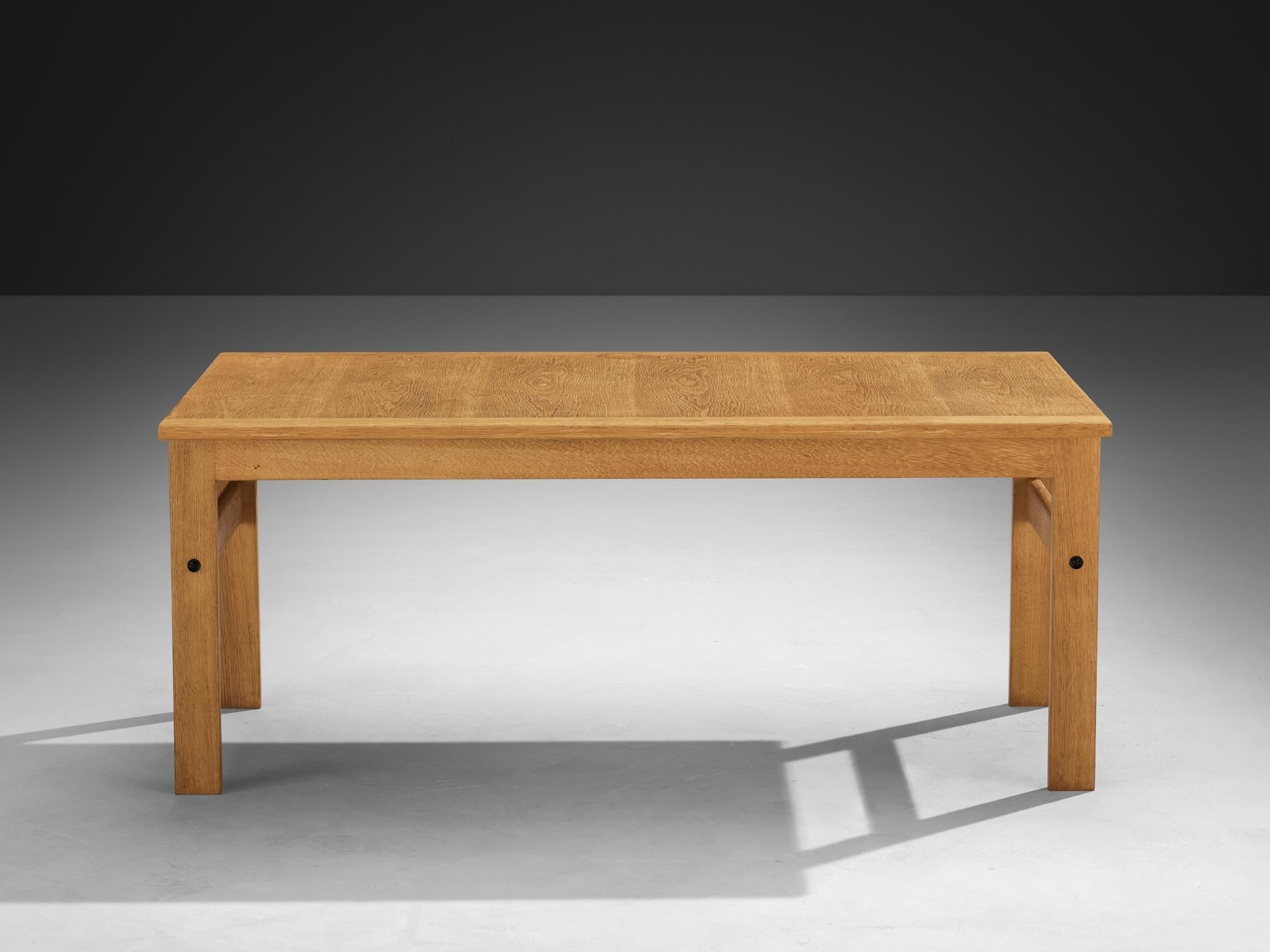 Scandinavian Modern Rectangular Coffee Table in Oak