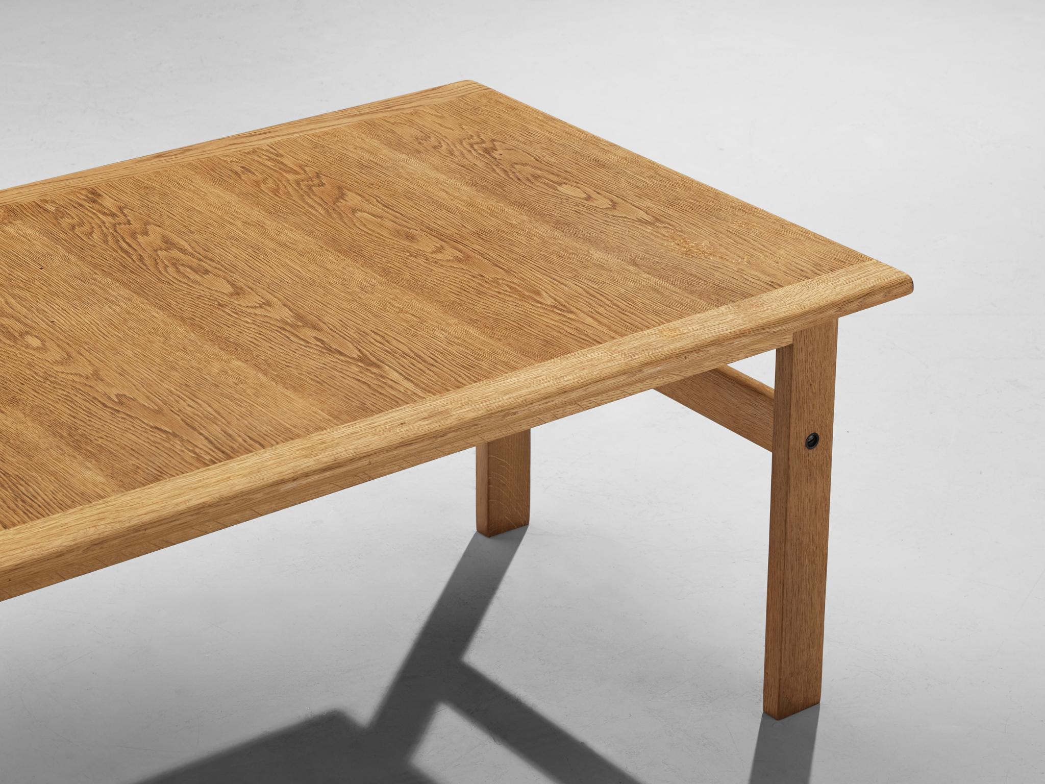 Scandinavian Modern Rectangular Coffee Table in Oak