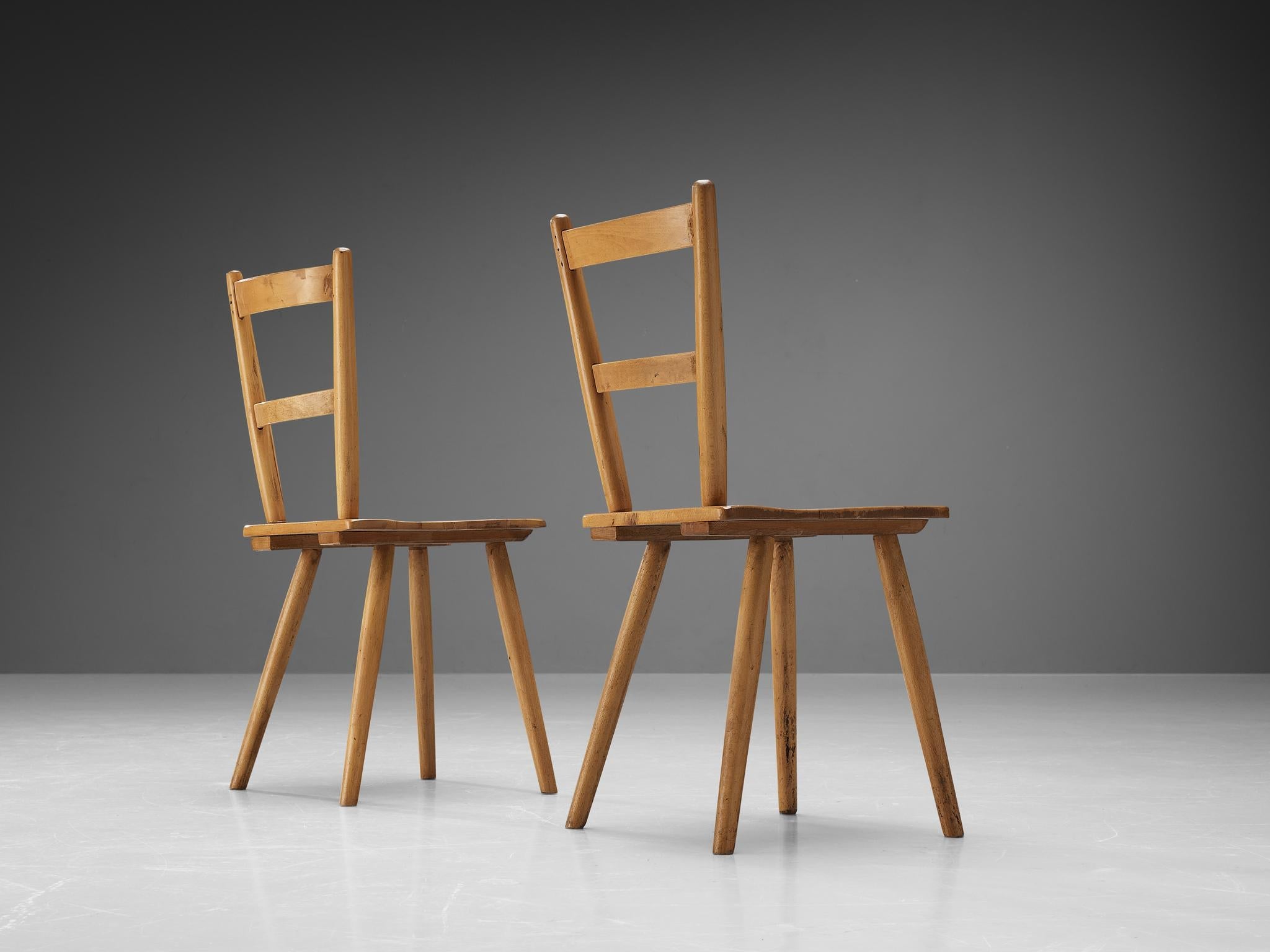 Pair of Mid-Century Dutch Dining Chairs