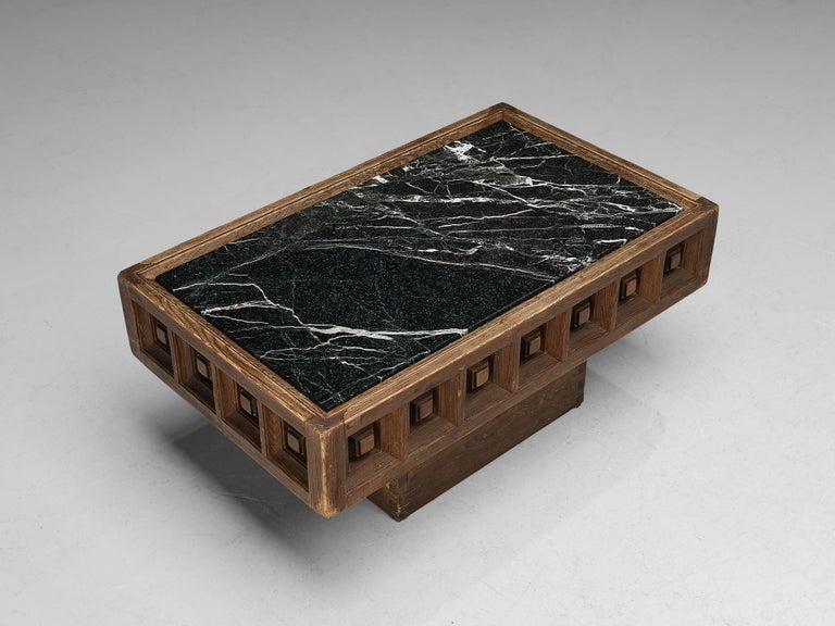 Rare Biosca Spanish Coffee Table in Marquina Marble