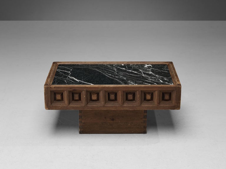 Rare Biosca Spanish Coffee Table in Marquina Marble