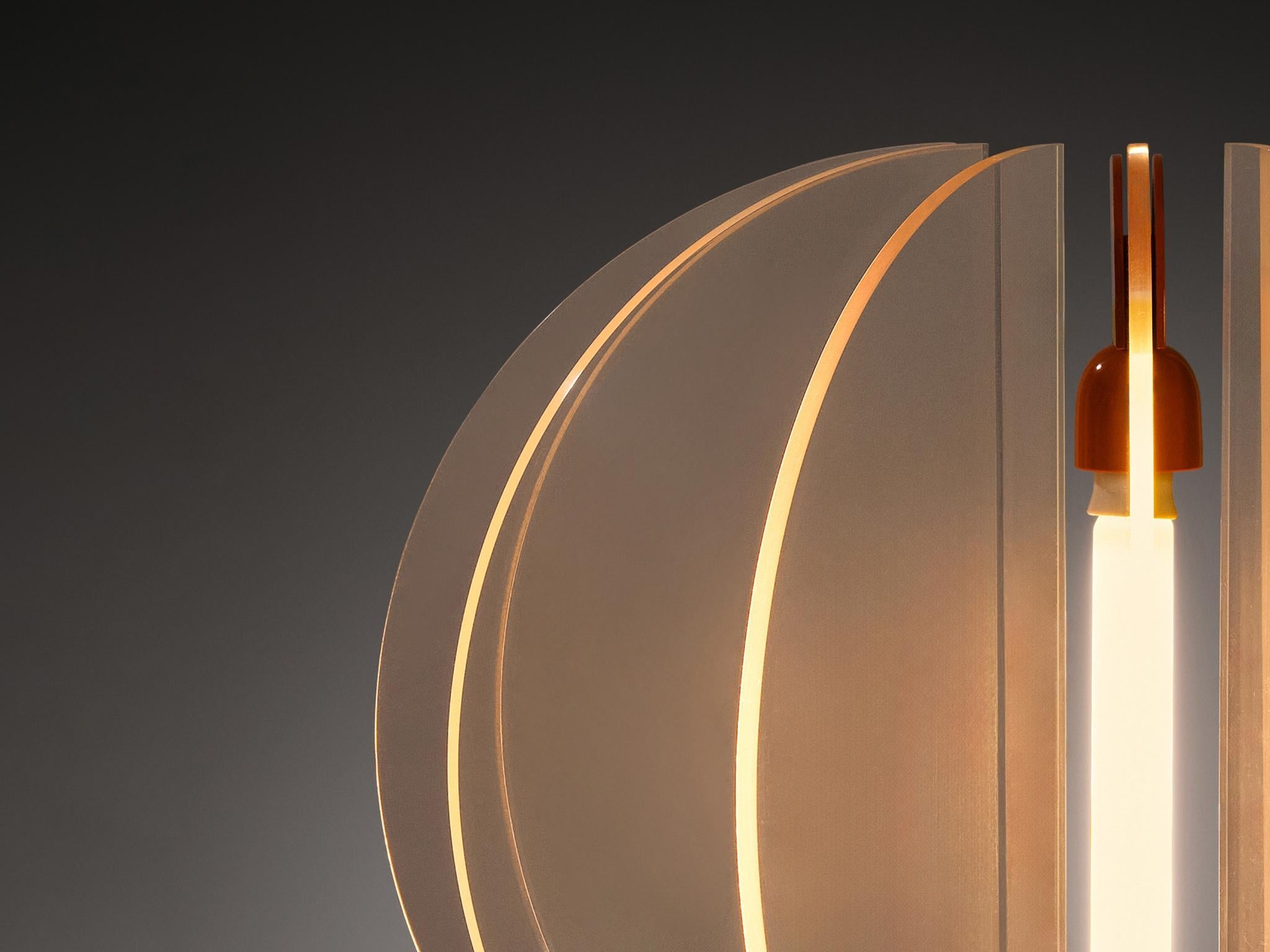 Gae Aulenti for Kartell ‘King Sun’ in Perspex and Red-Orange Aluminum