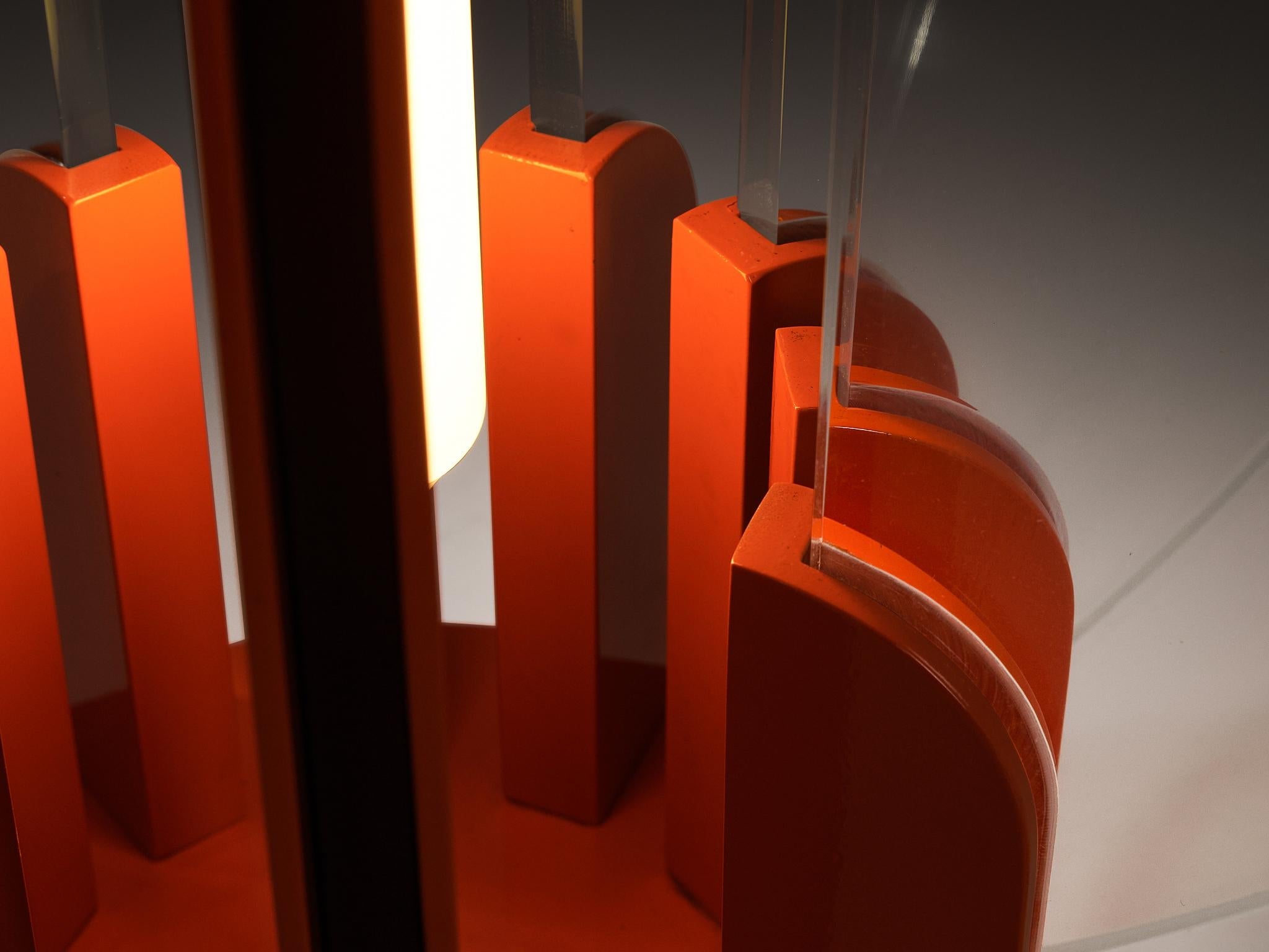 Gae Aulenti for Kartell ‘King Sun’ in Perspex and Red-Orange Aluminum