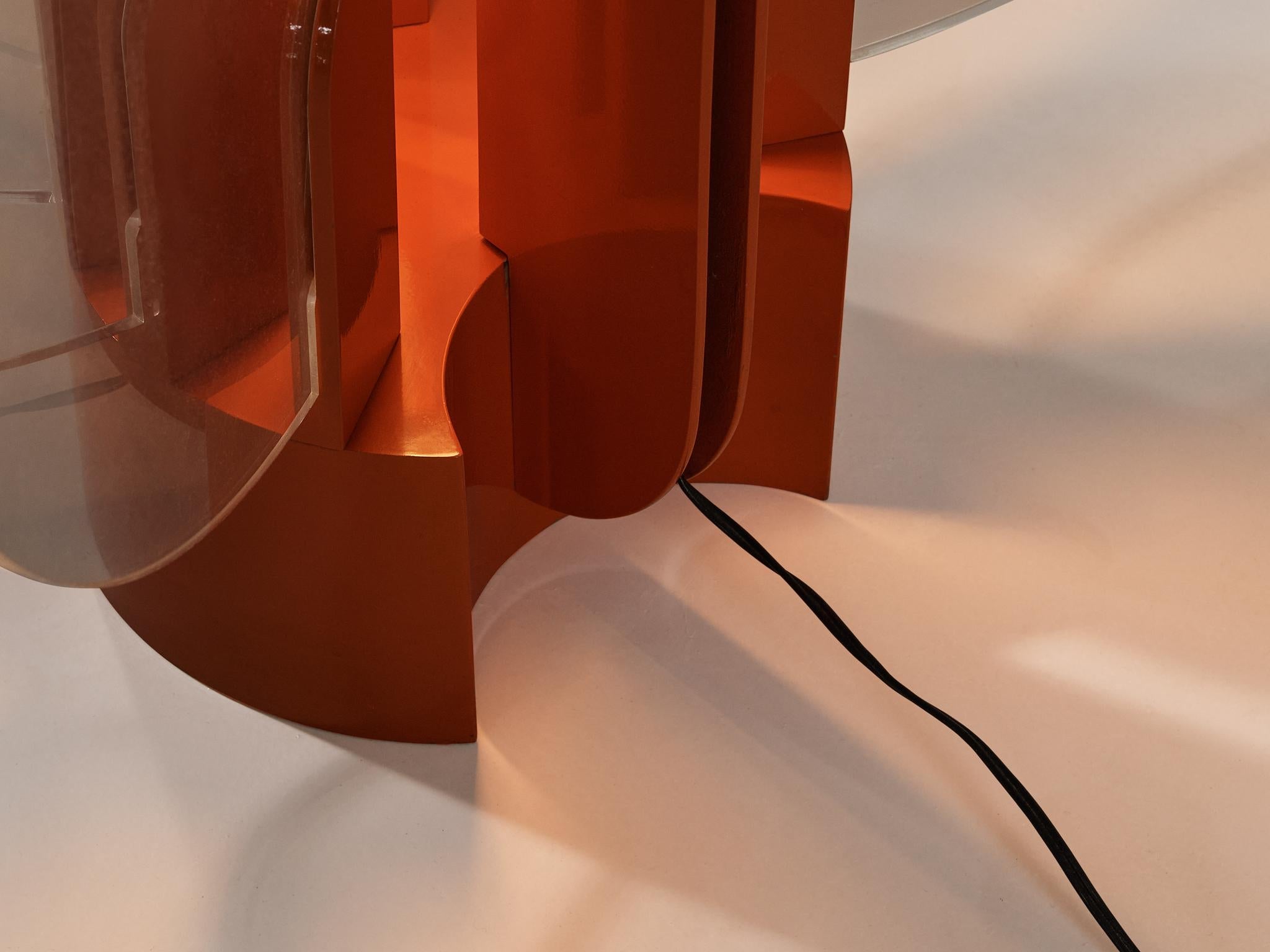 Gae Aulenti for Kartell ‘King Sun’ in Perspex and Red-Orange Aluminum