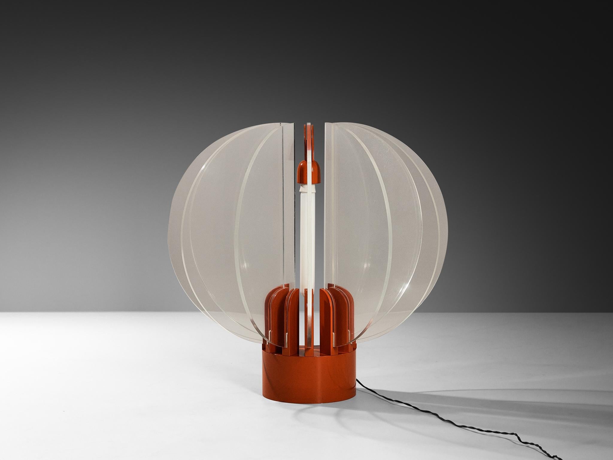 Gae Aulenti for Kartell ‘King Sun’ in Perspex and Red-Orange Aluminum