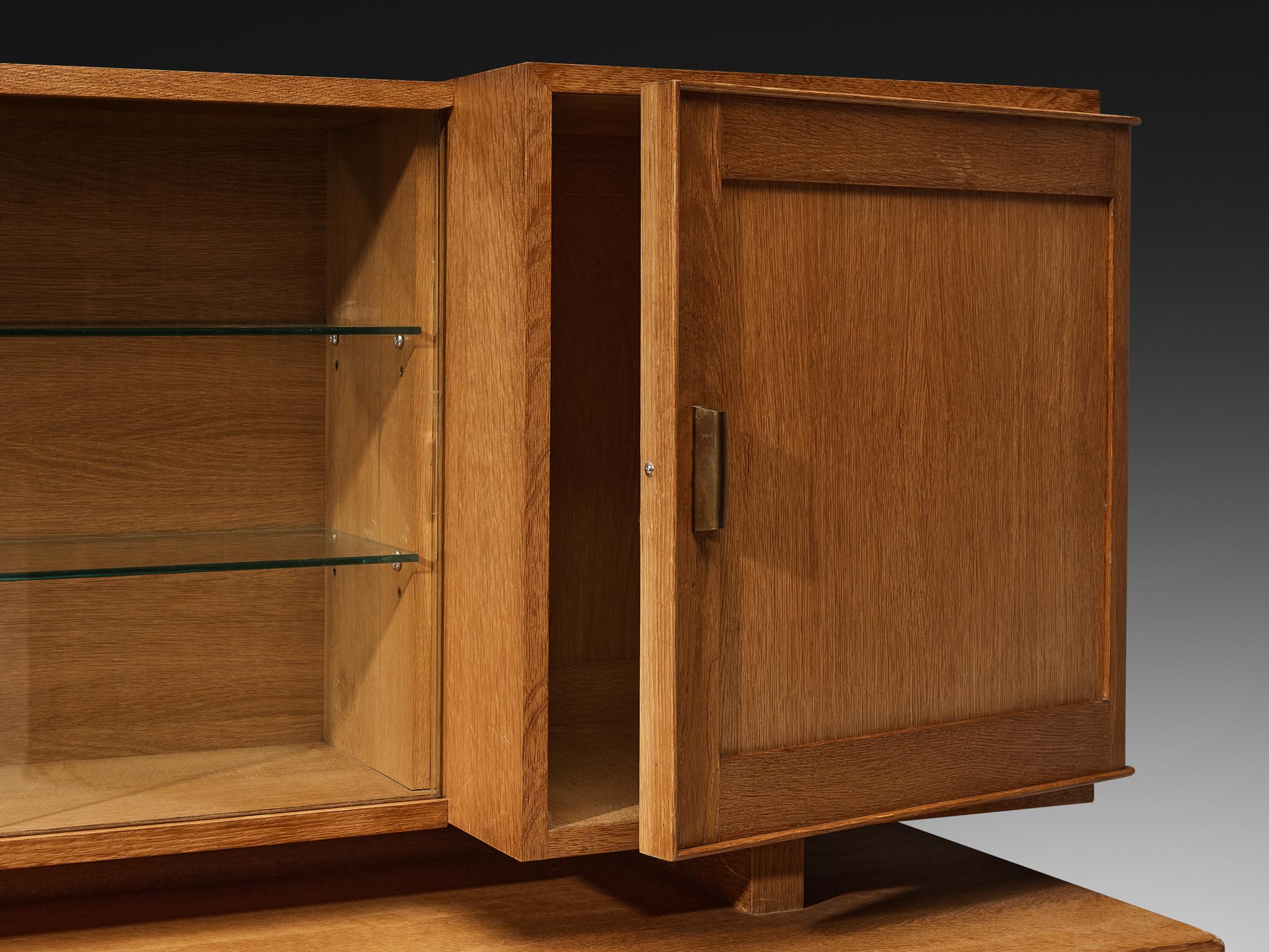 Maurice Pré Cabinet in Solid Oak and Brass