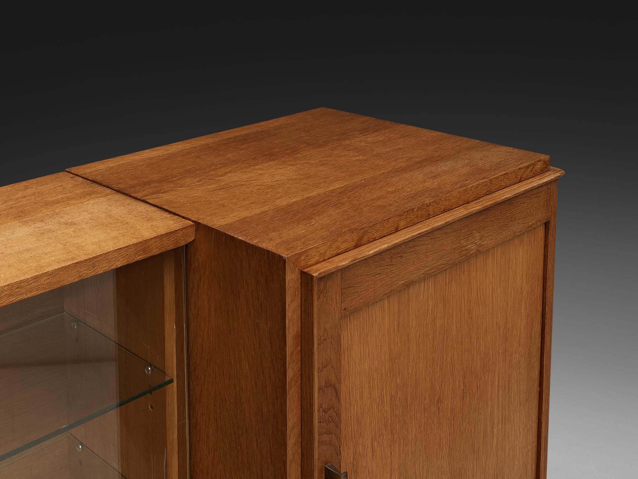 Maurice Pré Cabinet in Solid Oak and Brass