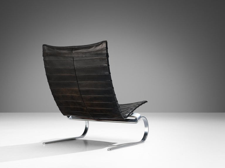 Poul Kjærholm for E. Kold Christensen Pair of 'PK20' Lounge Chairs in Leather