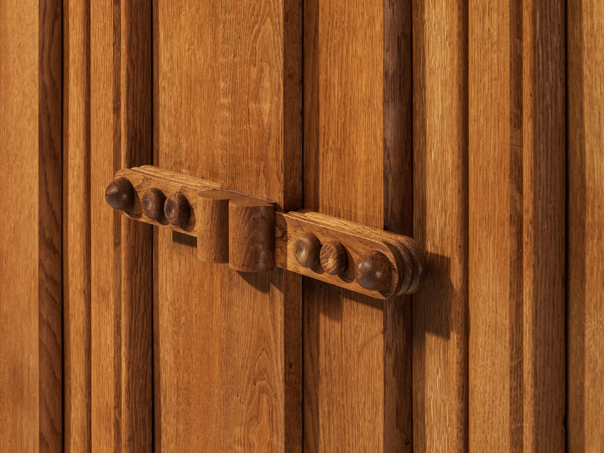 Guillerme & Chambron Highboard with Graphical Doors in Solid Oak