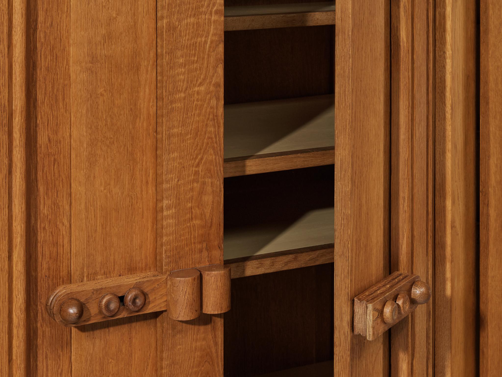 Guillerme & Chambron Highboard with Graphical Doors in Solid Oak