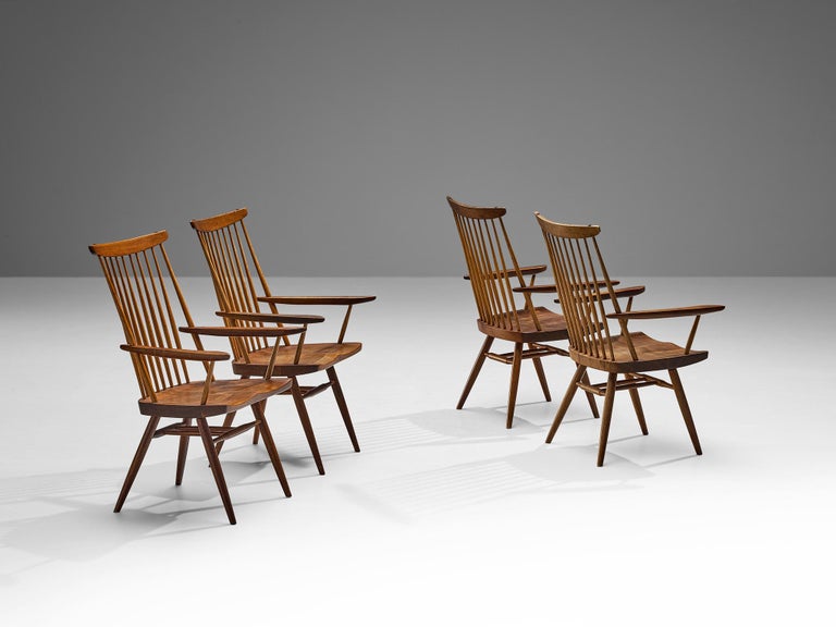 George Nakashima 'New' Armchairs in Walnut and Hickory