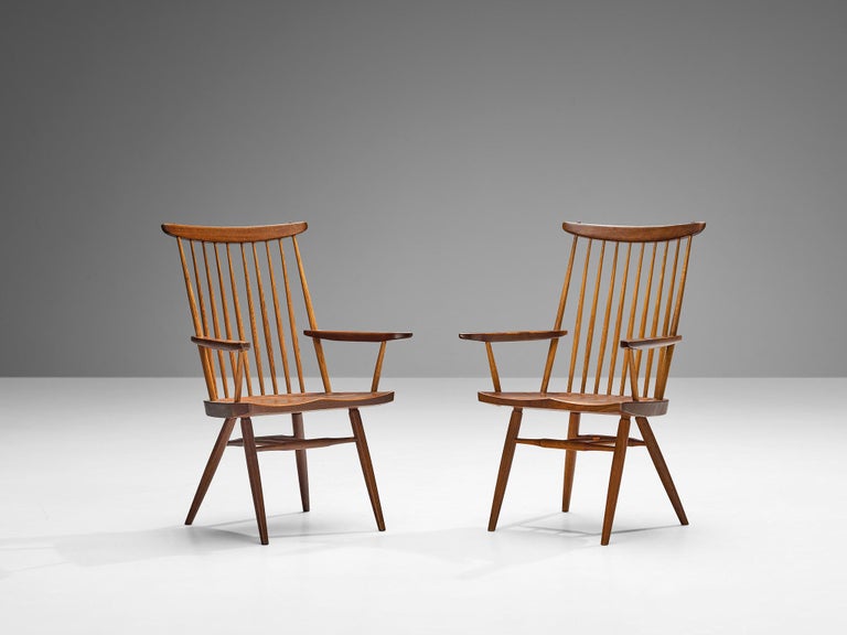 George Nakashima 'New' Armchairs in Walnut and Hickory