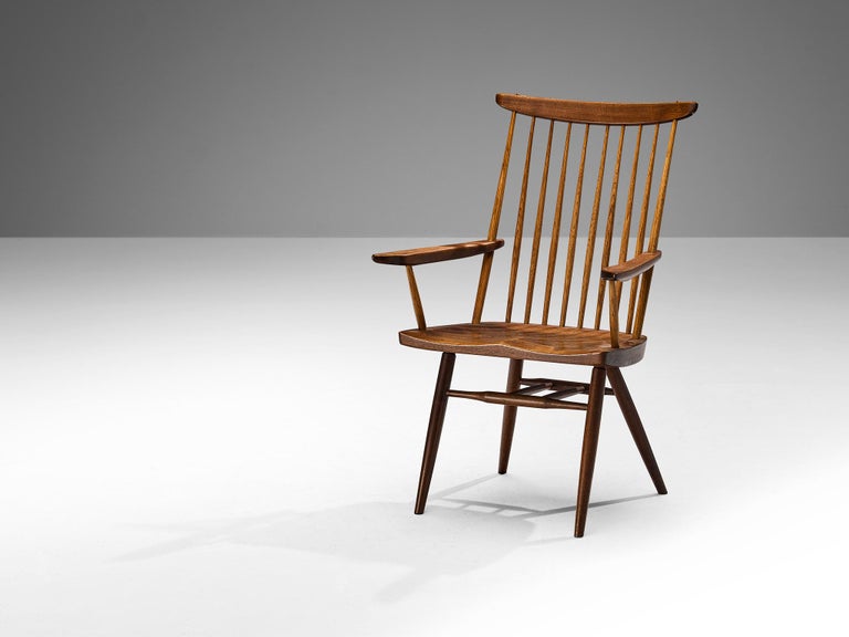 George Nakashima 'New' Armchairs in Walnut and Hickory