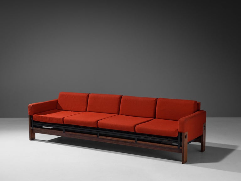 Pieter De Bruyne Four Seat Sofa in Wool and Padouk