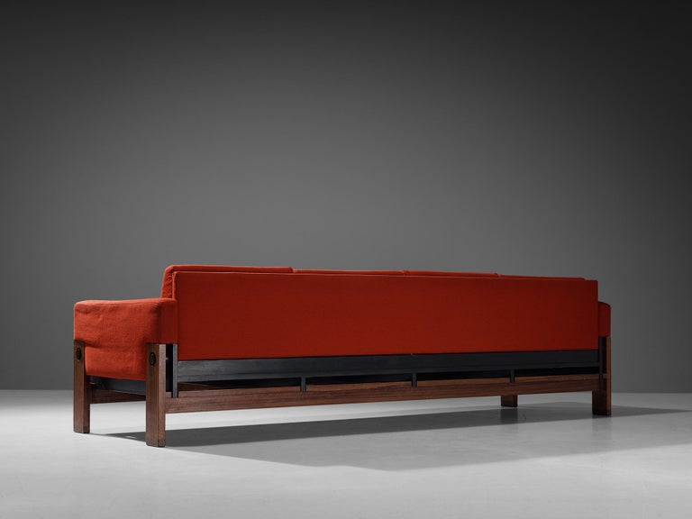 Pieter De Bruyne Four Seat Sofa in Wool and Padouk