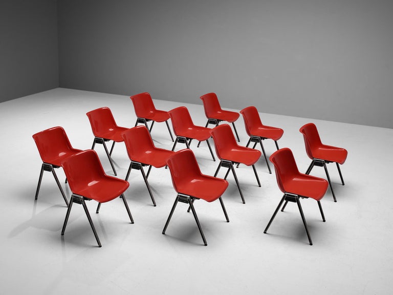 Centro Progetti Tecno Stackable ‘Modus’ Chairs in Red