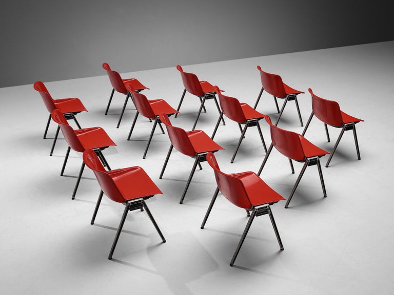 Centro Progetti Tecno Stackable ‘Modus’ Chairs in Red