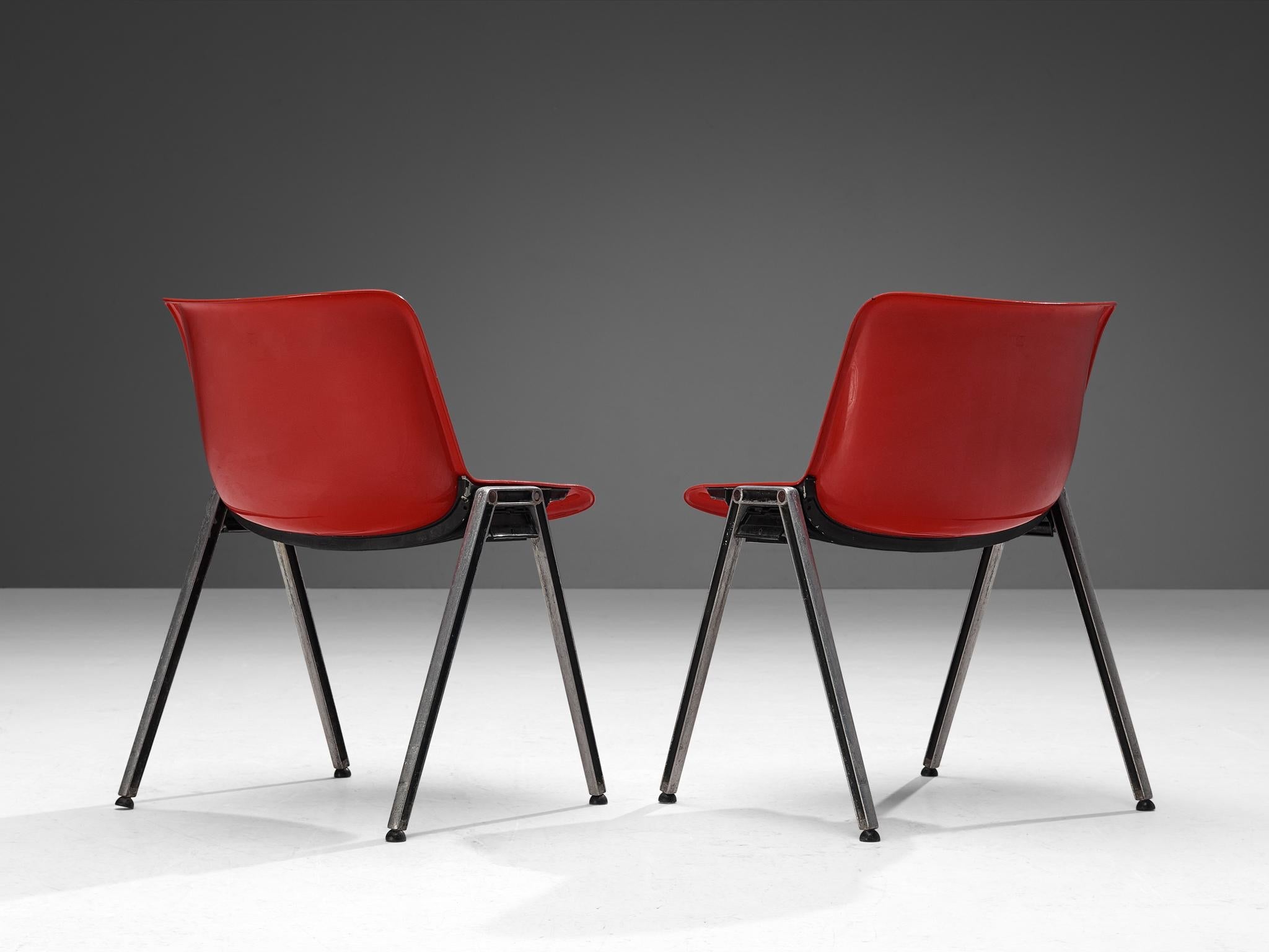 Centro Progetti Tecno Stackable ‘Modus’ Chairs in Red