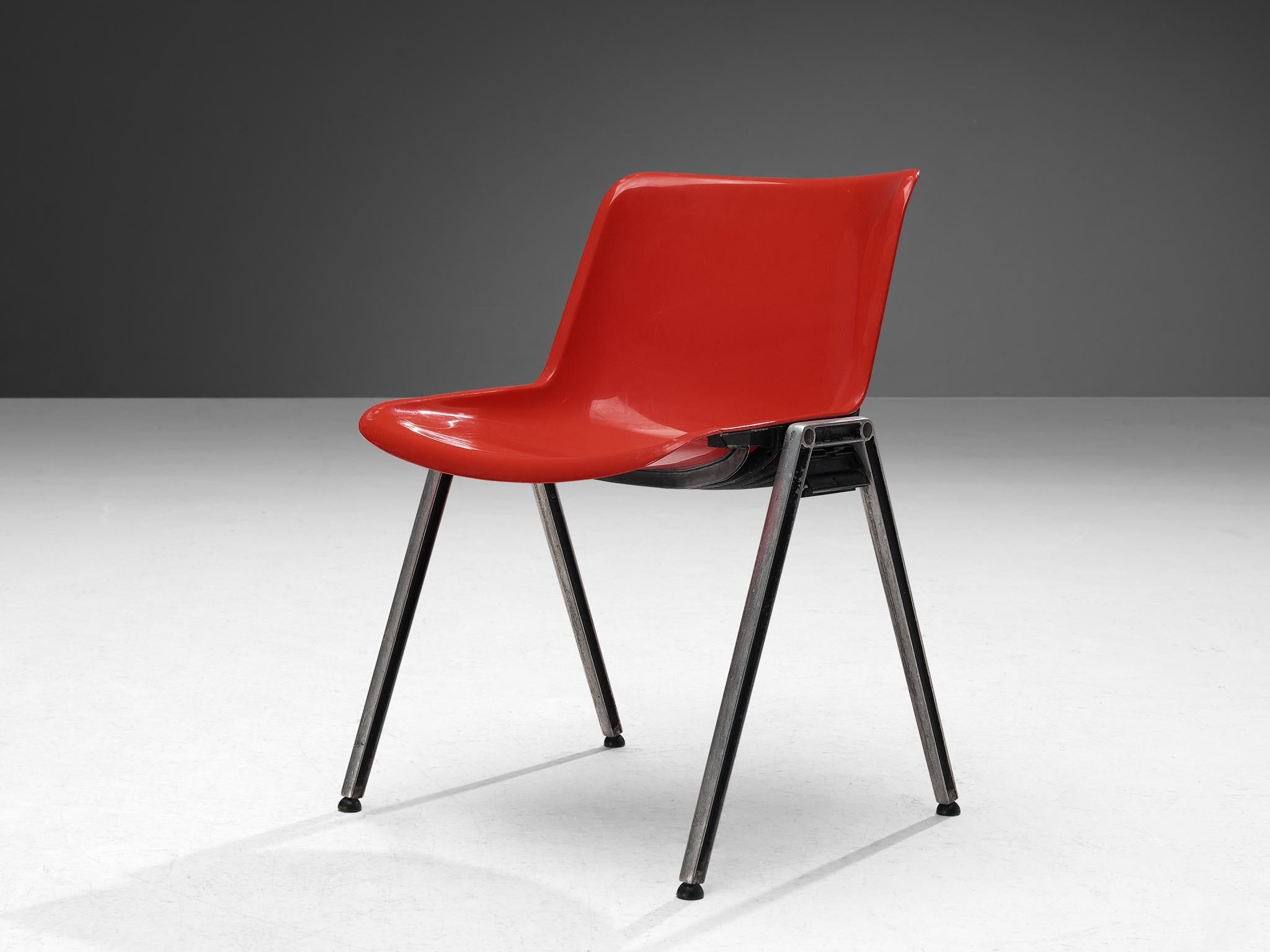 Centro Progetti Tecno Stackable ‘Modus’ Chairs in Red