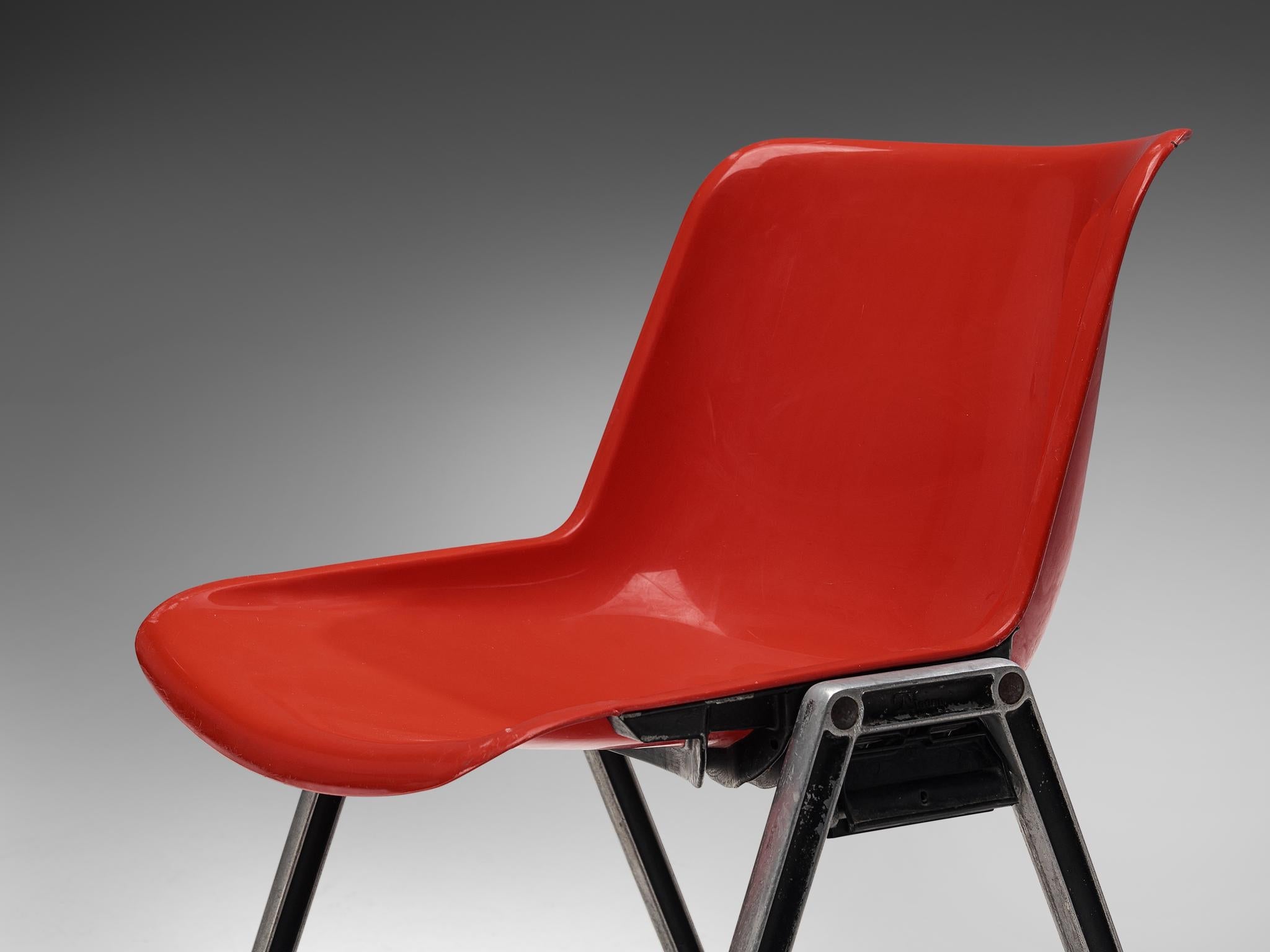 Centro Progetti Tecno Stackable ‘Modus’ Chairs in Red