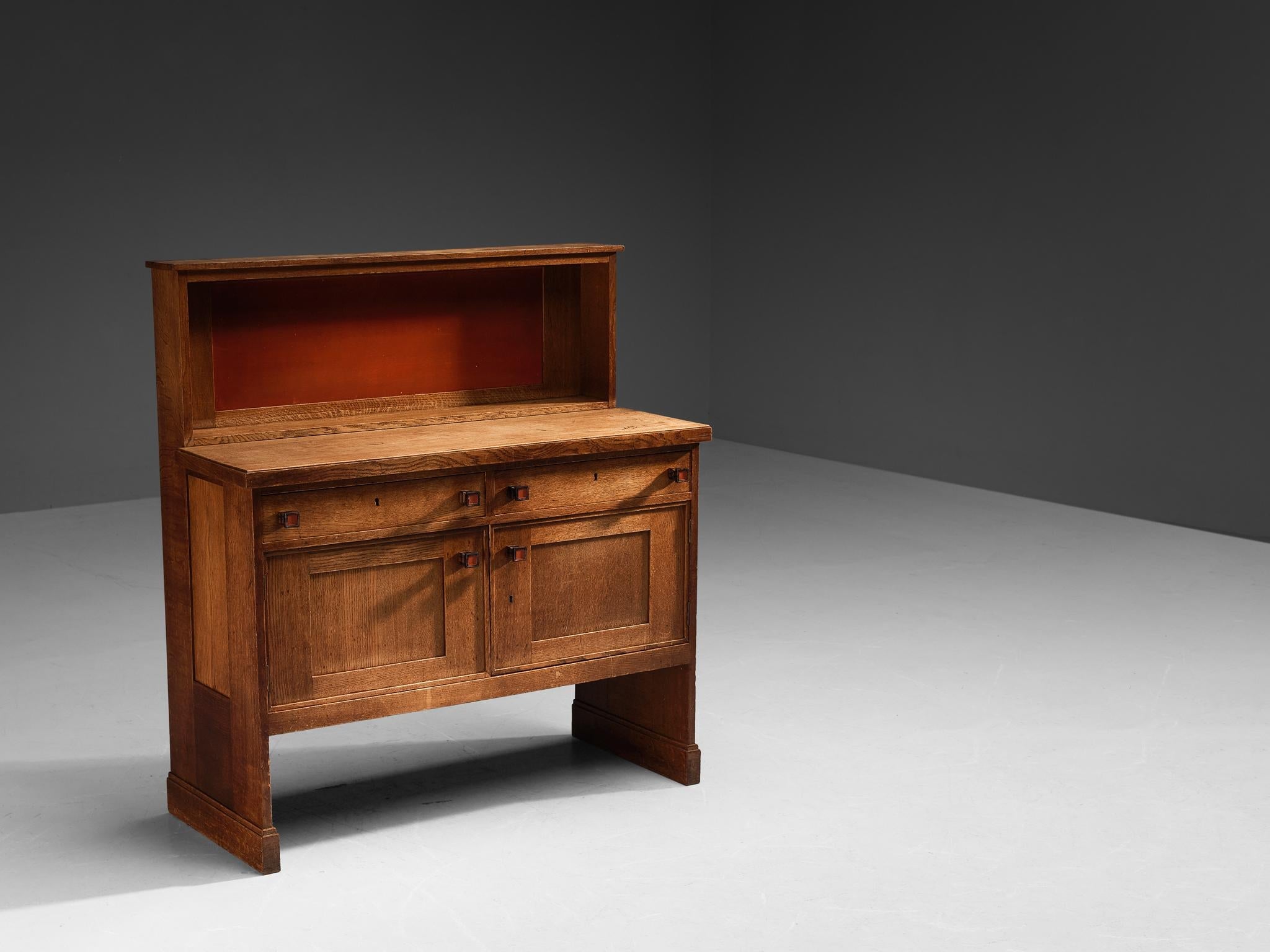 Hendrik Wouda for H. Pander & Zonen Red Cabinet in Oak and Coromandel