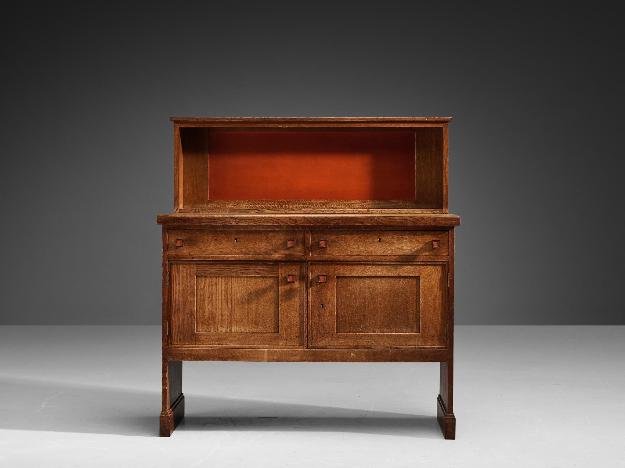 Hendrik Wouda for H. Pander & Zonen Red Cabinet in Oak and Coromandel