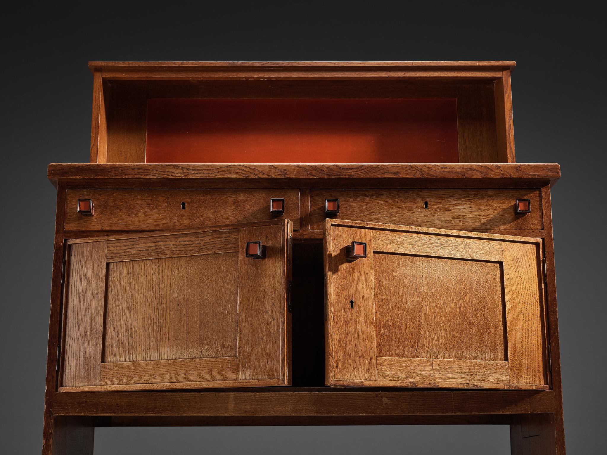 Hendrik Wouda for H. Pander & Zonen Red Cabinet in Oak and Coromandel