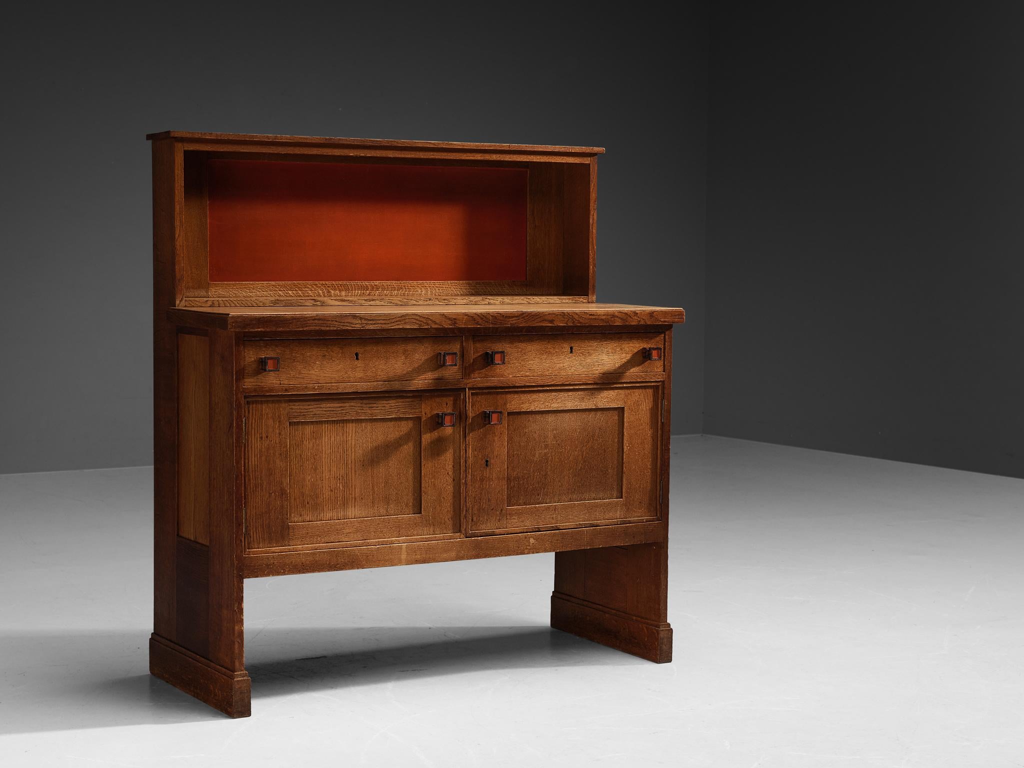 Hendrik Wouda for H. Pander & Zonen Red Cabinet in Oak and Coromandel