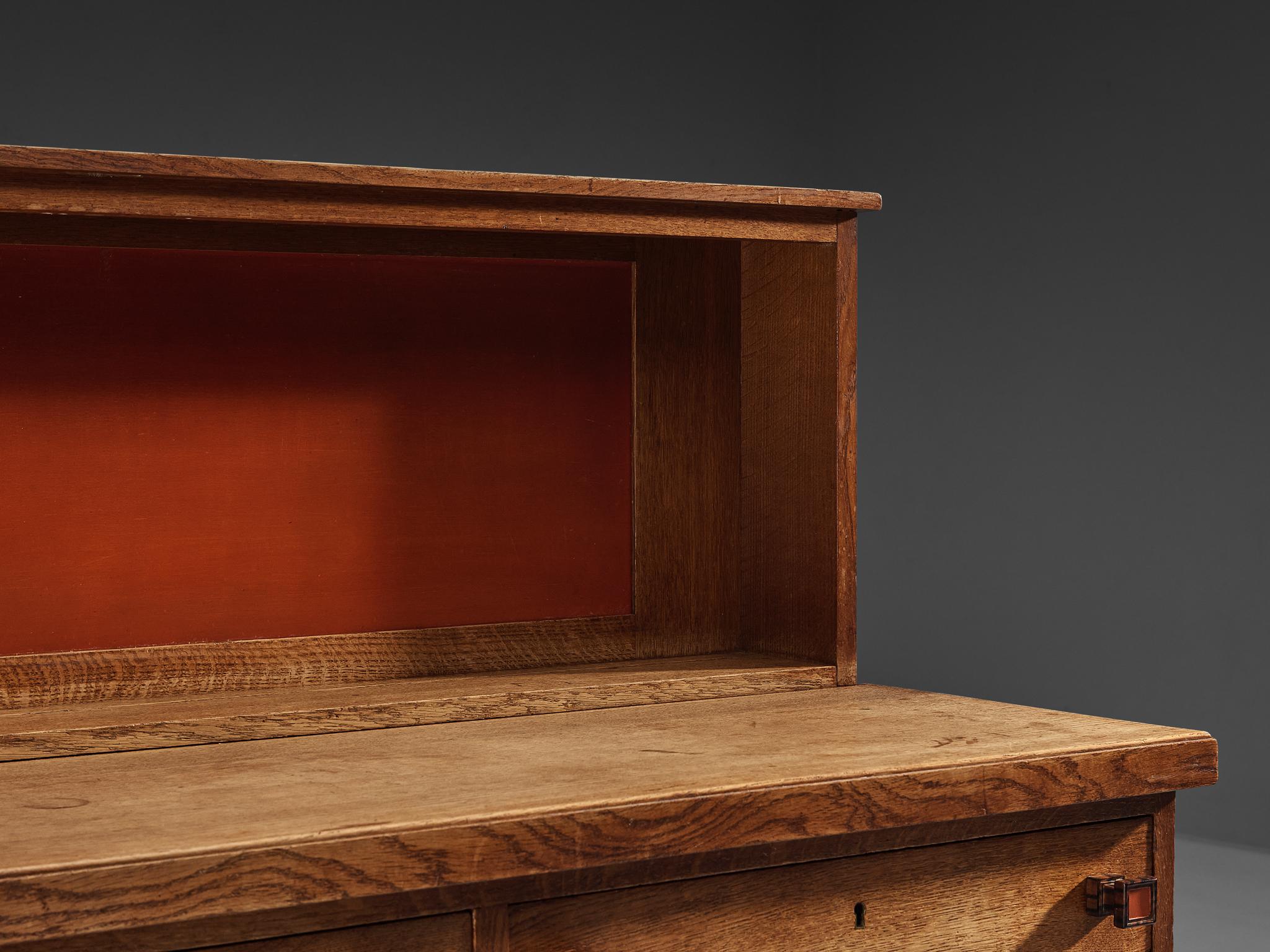 Hendrik Wouda for H. Pander & Zonen Red Cabinet in Oak and Coromandel