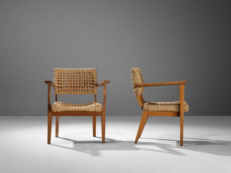 Adrien Audoux and Frida Minet for Vibo Armchairs in Wood and Straw