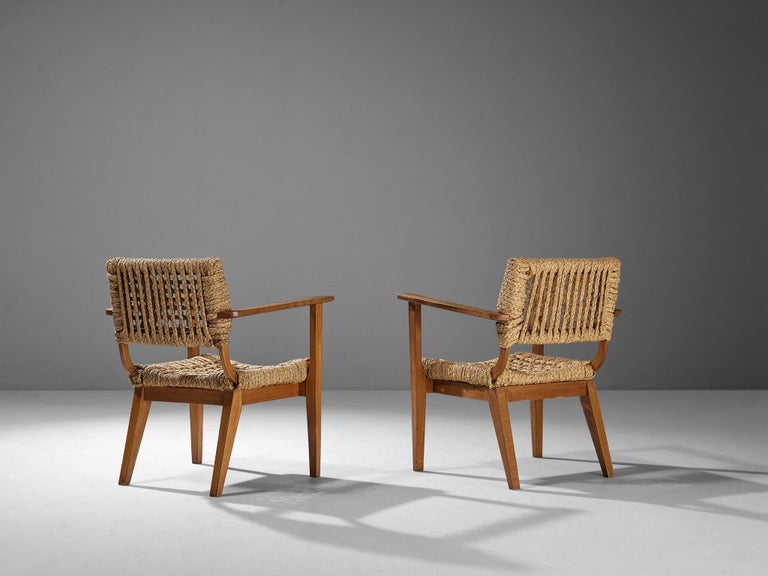 Adrien Audoux and Frida Minet for Vibo Armchairs in Wood and Straw