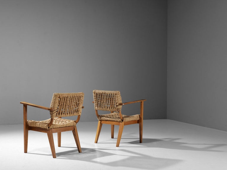 Adrien Audoux and Frida Minet for Vibo Armchairs in Wood and Straw