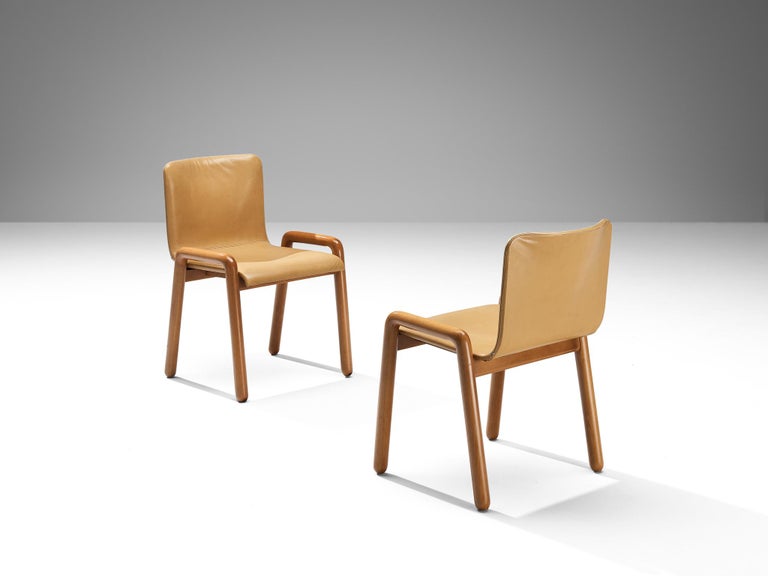 Guido Faleschini for I4 Mariani Set of Six 'Dilos' Dining Chairs in Leather