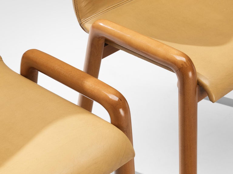 Guido Faleschini for I4 Mariani Set of Six 'Dilos' Dining Chairs in Leather