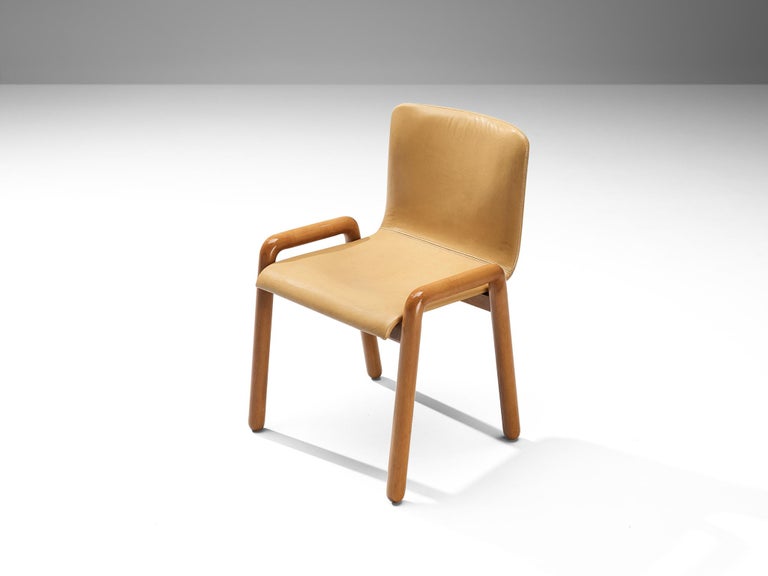 Guido Faleschini for I4 Mariani Set of Six 'Dilos' Dining Chairs in Leather