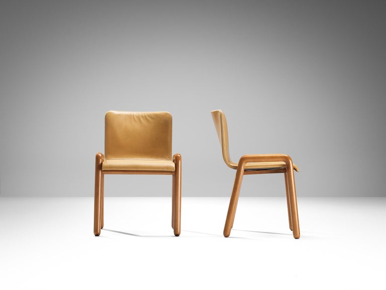 Guido Faleschini for I4 Mariani Set of Six 'Dilos' Dining Chairs in Leather